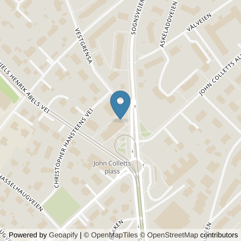 Map: location of Fresh Fitness Blindern in Oslo