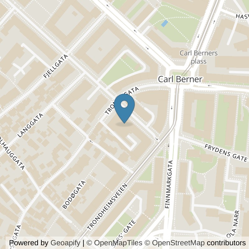 Map: location of Fresh Fitness Carl Berner in Oslo