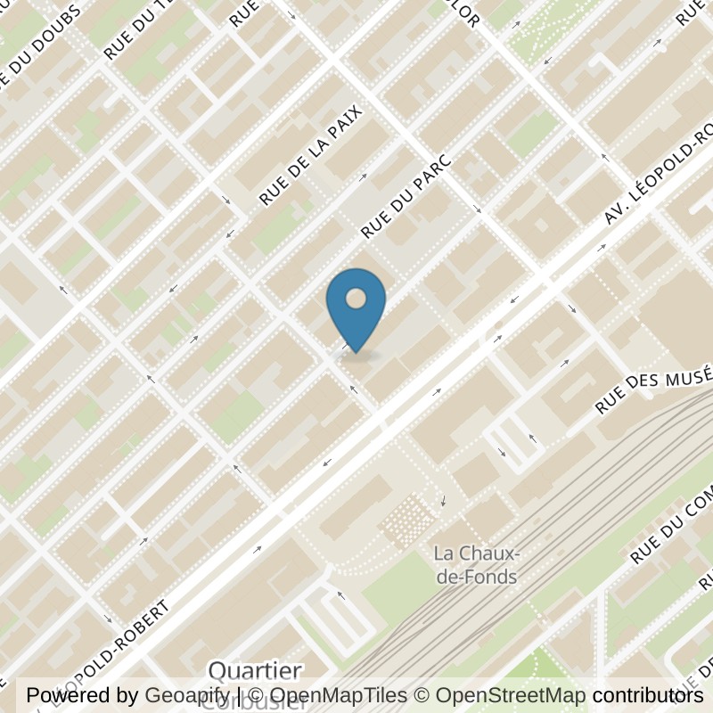 Map: location of Guns 36 Academy in La Chaux-de-Fonds