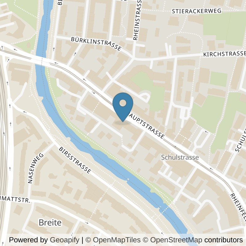 Map: location of GYM medico Trainings- und Gesundheitscenter Birsfelden in Birsfelden