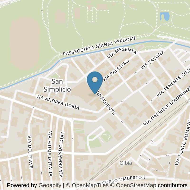 Map: location of ICON Palestre Olbia in Olbia OT