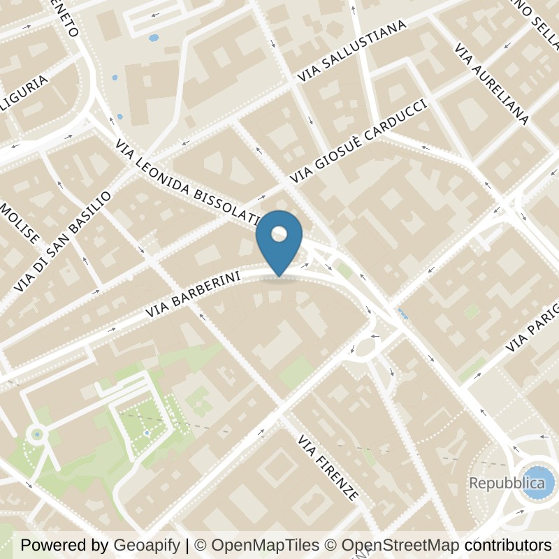 Map: location of ICON Palestre Roma Barberini in Roma