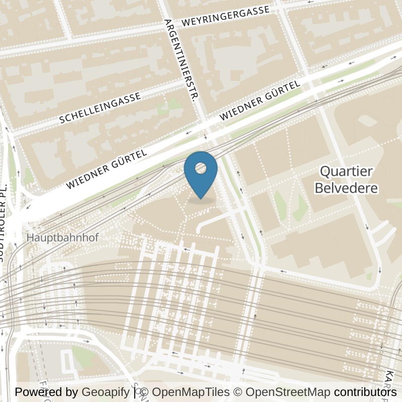 Map: location of John Harris Fitness Hauptbahnhof in Wien
