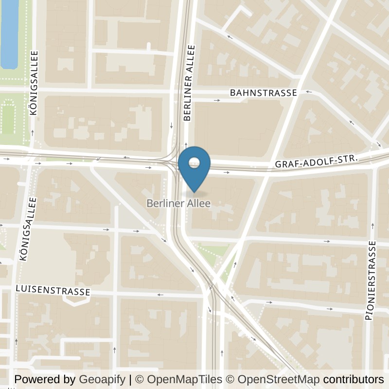 Map: location of John-Reed-Fitness-Düsseldorf-Friedrichstadt in Düsseldorf