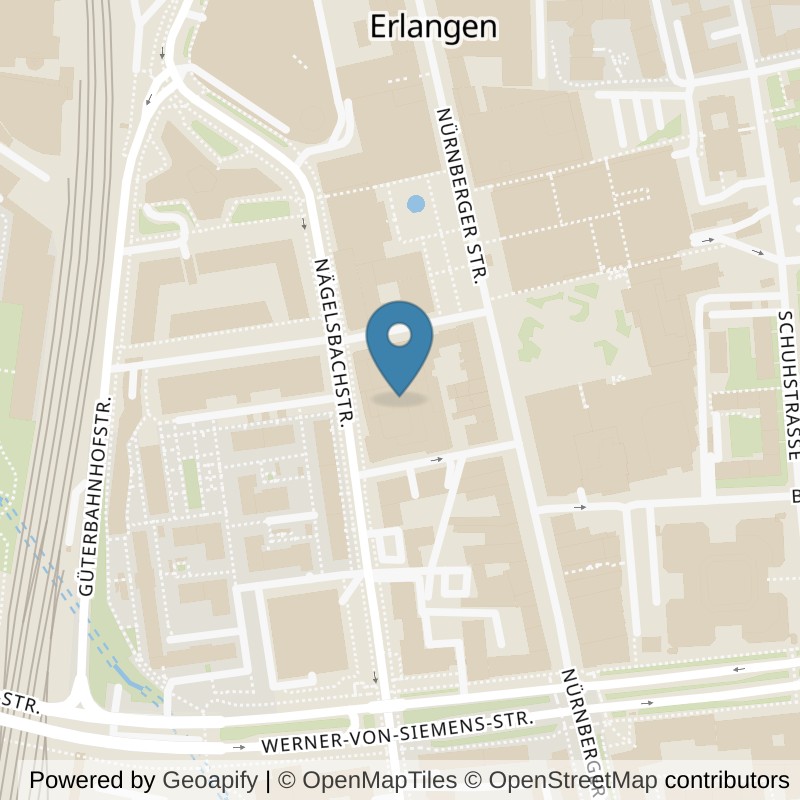 Map: location of John-Reed-Fitness-Erlangen in Erlangen