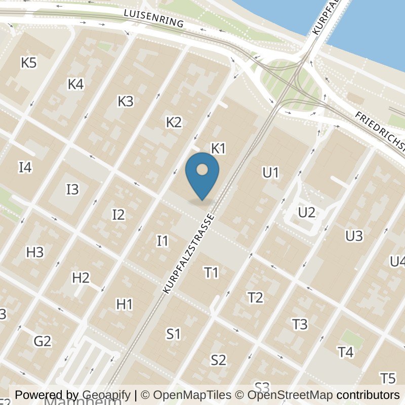 Map: location of John-Reed-Fitness-Mannheim-Innenstadt in Mannheim