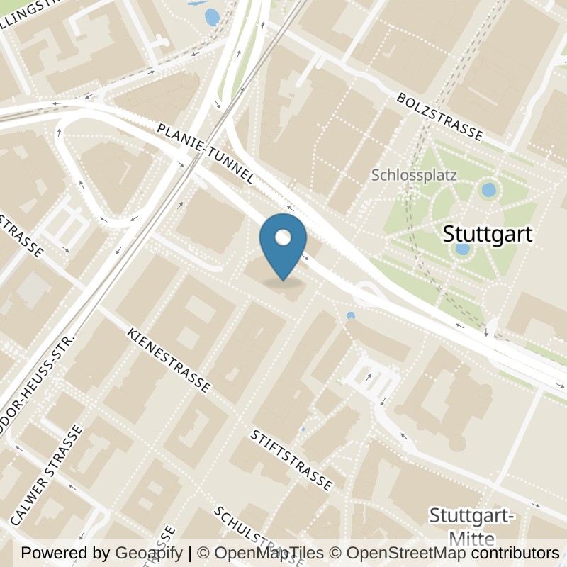 Map: location of JONNY M. Club Königstraße in Stuttgart