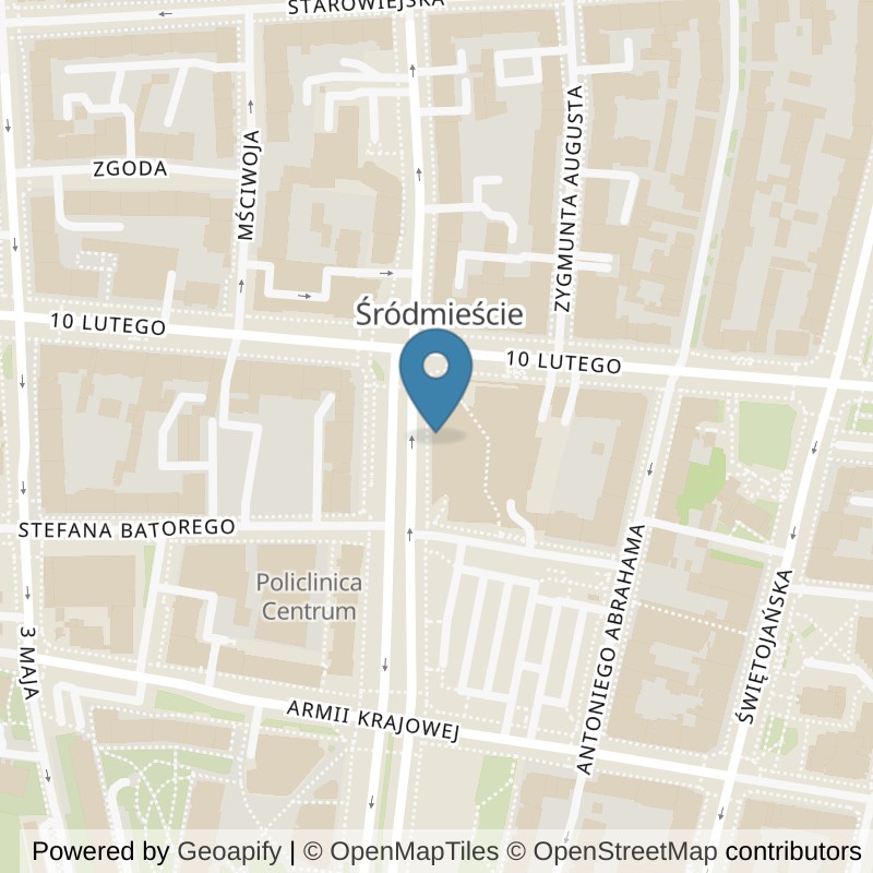 Map: location of Just GYM 10 Lutego Gdynia 24h in Gdynia