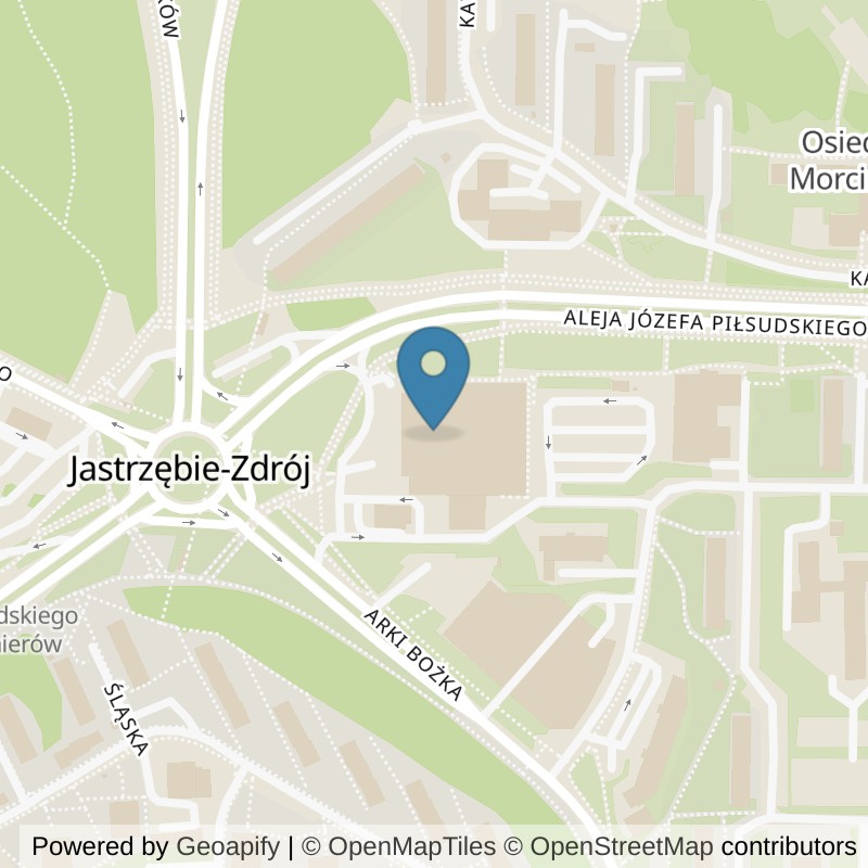 Map: location of Just GYM Siłownie Jastrzębie-Zdrój 24h in Jastrzębie-Zdrój