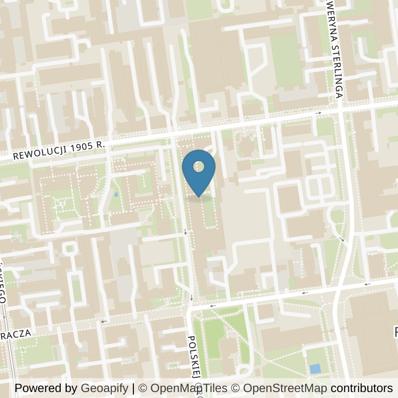 Map: location of Just GYM Rewolucji Łódź 24h in Łódź