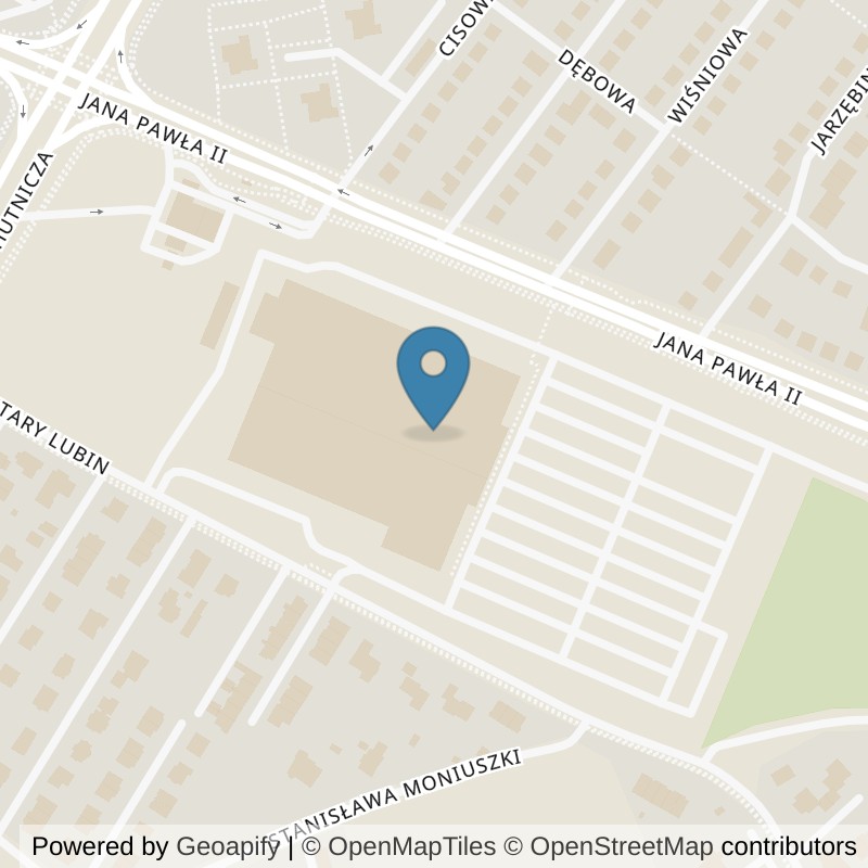 Map: location of Just GYM Siłownie Lubin 24h in Lubin