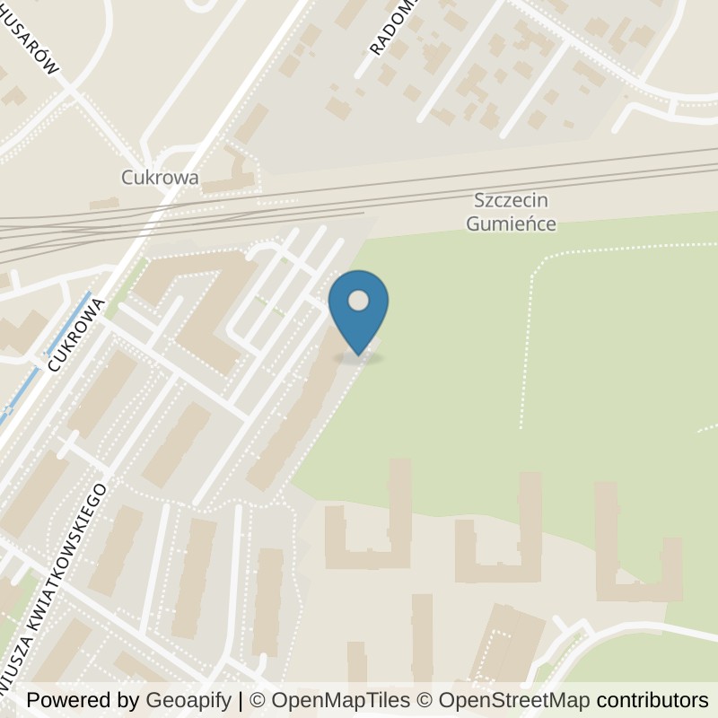 Map: location of Just GYM Krygiera Szczecin 24h in Szczecin