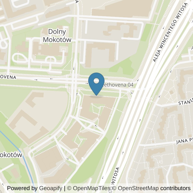 Map: location of Just GYM Dziekońskiego 24h - Just GYM Warszawa in Warszawa