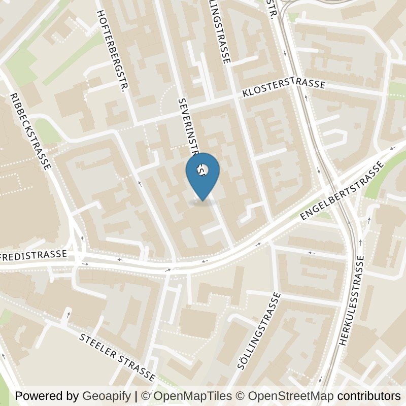 Map: location of Kieser Training Essen-Severinstrasse-1 in Essen