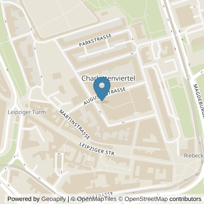 Map: location of Kieser Training Halle-Saale-Charlottenstrasse-8 in Halle (Saale)
