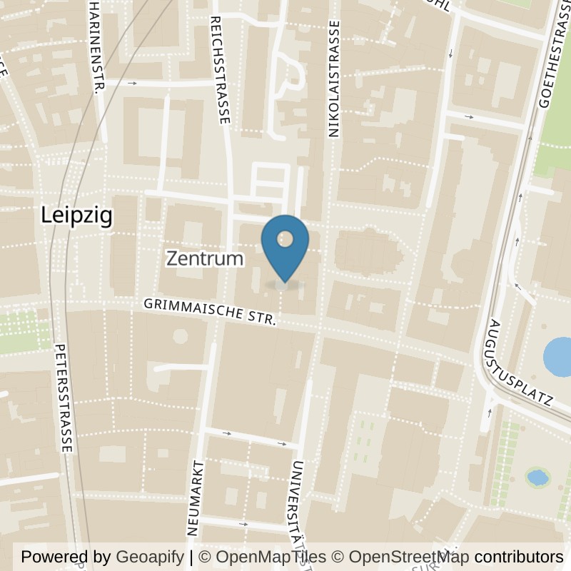 Map: location of Kieser Training Leipzig-Grimmaische-Str-13-15 in Leipzig