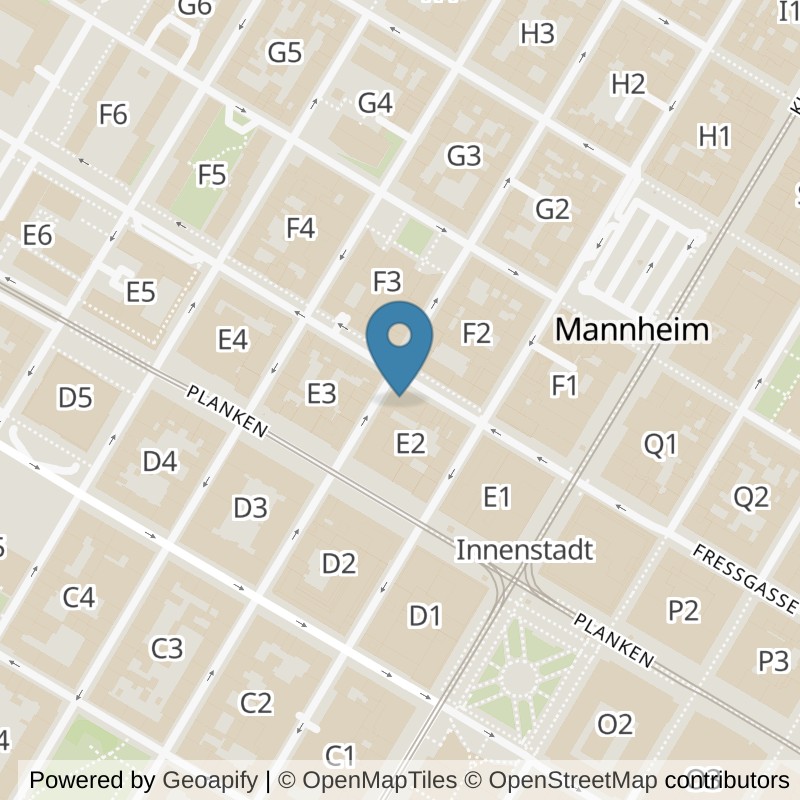 Map: location of Kieser Training Training-Mannheim in Mannheim