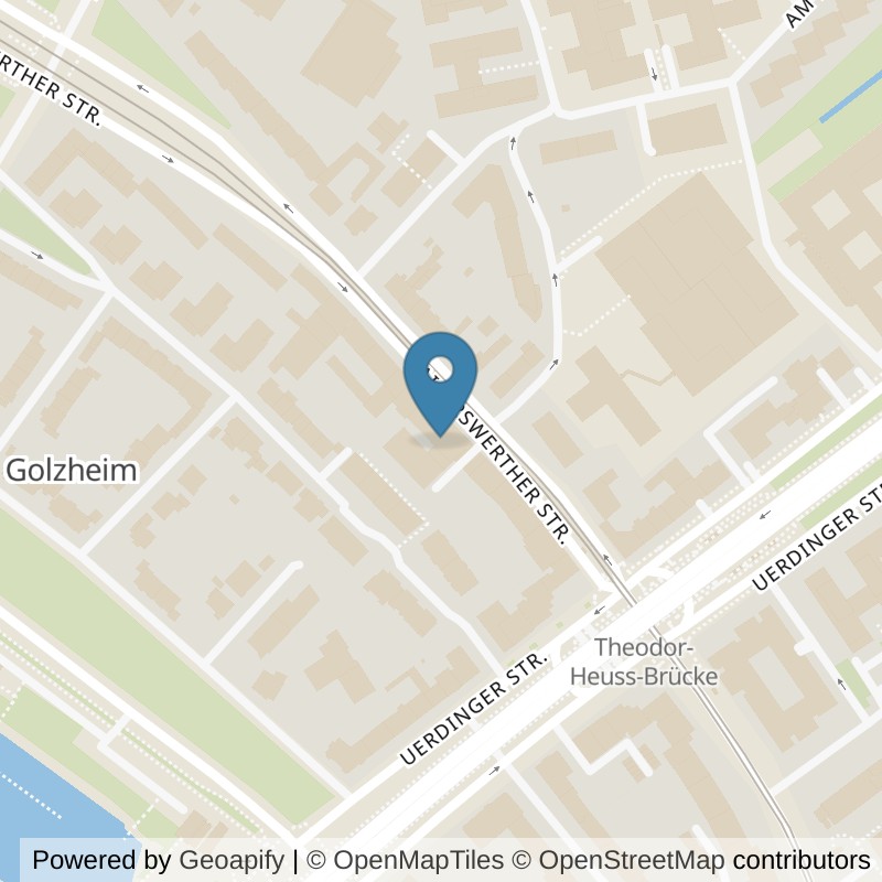 Map: location of Körperformen Düsseldorf Golzheim in Düsseldorf-Stadtbezirk 1