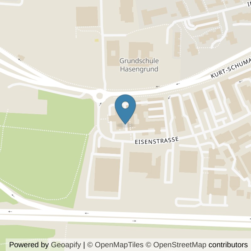 Map: location of Körperformen Rüsselsheim in Rüsselsheim (alte Opelwerke)