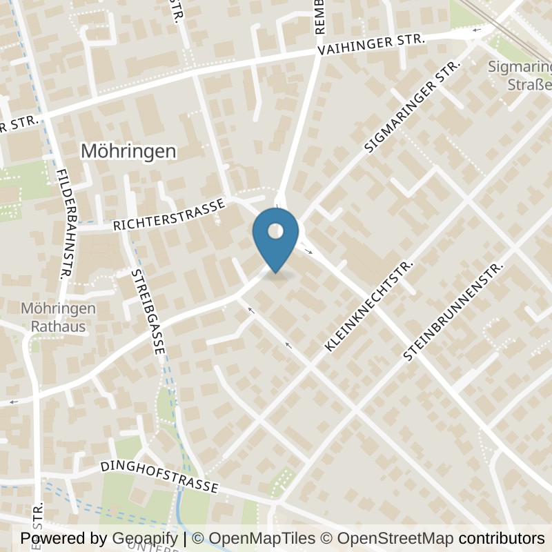 Map: location of Körperformen Stuttgart Möhringen in Stuttgart-Möhringen
