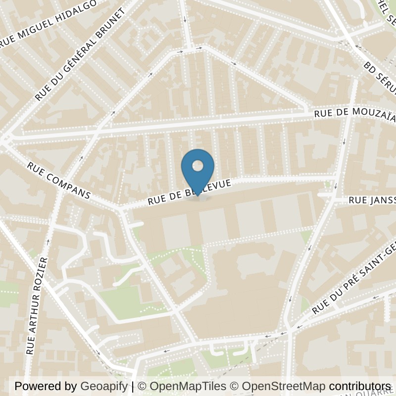 Map: location of L'Appart Fitness Paris 19 Bellevue in Paris