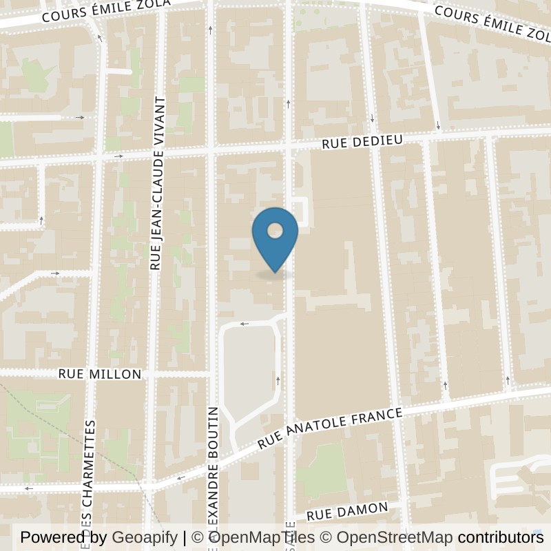 Map: location of L'Appart Fitness Villeurbanne Charpennes in Villeurbanne