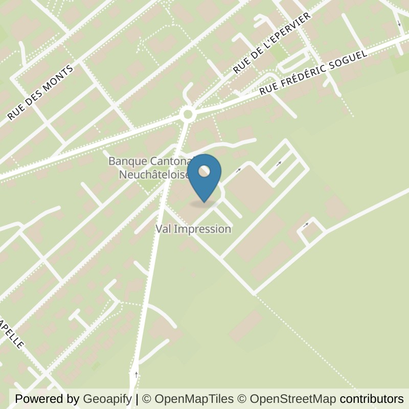 Map: location of Let's Go Fitness Cernier in Cernier
