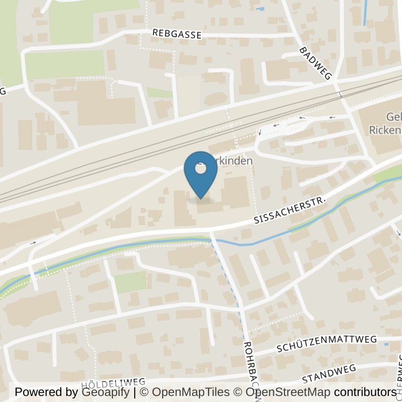 Map: location of Let's Go Fitness Gelterkinden in Gelterkinden