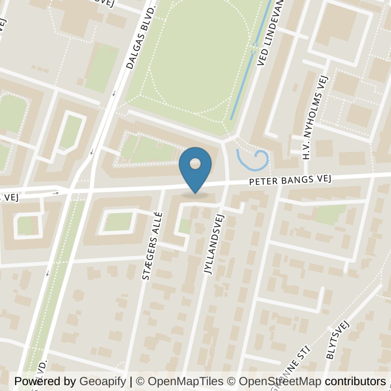 Map: location of LOOP Peter Bangs Vej in Frederiksberg