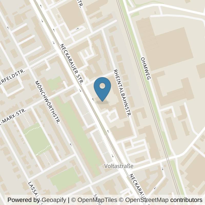 Map: location of McFIT Mannheim-Almenhof in Mannheim