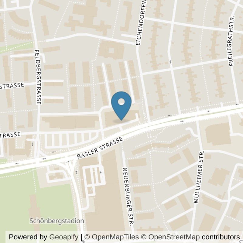 Map: location of McFIT Freiburg in Freiburg