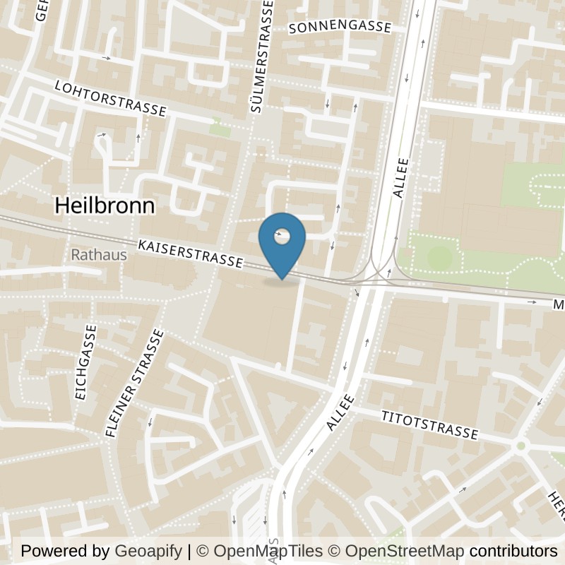 Map: location of McFIT Heilbronn Kiliansplatz in Heilbronn