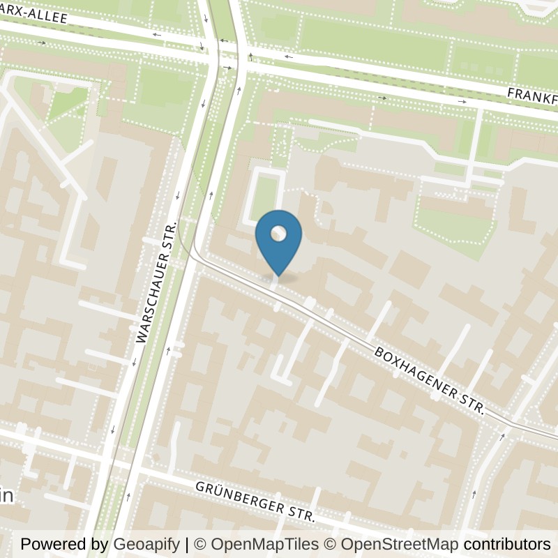 Map: location of KLUB McFIT Berlin Boxhagener Straße in Berlin