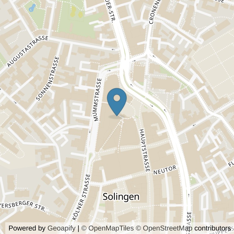 Map: location of McFIT Solingen-Mitte in Solingen