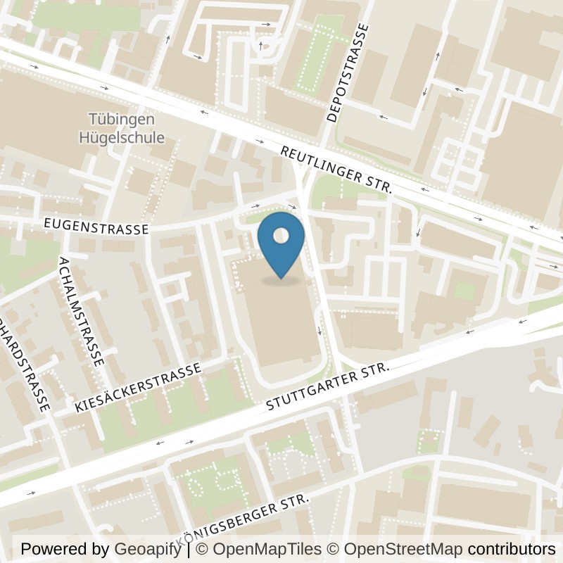 Map: location of McFIT Tübingen in Tübingen