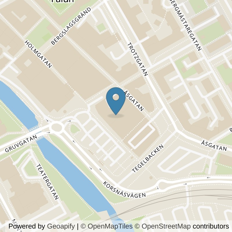 Map: location of Member 24 Falun Falun city in Falun