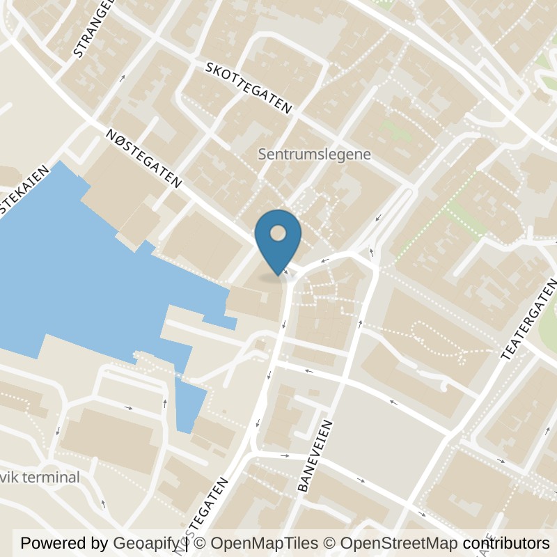 Map: location of MOVA Nøstet in Bergen