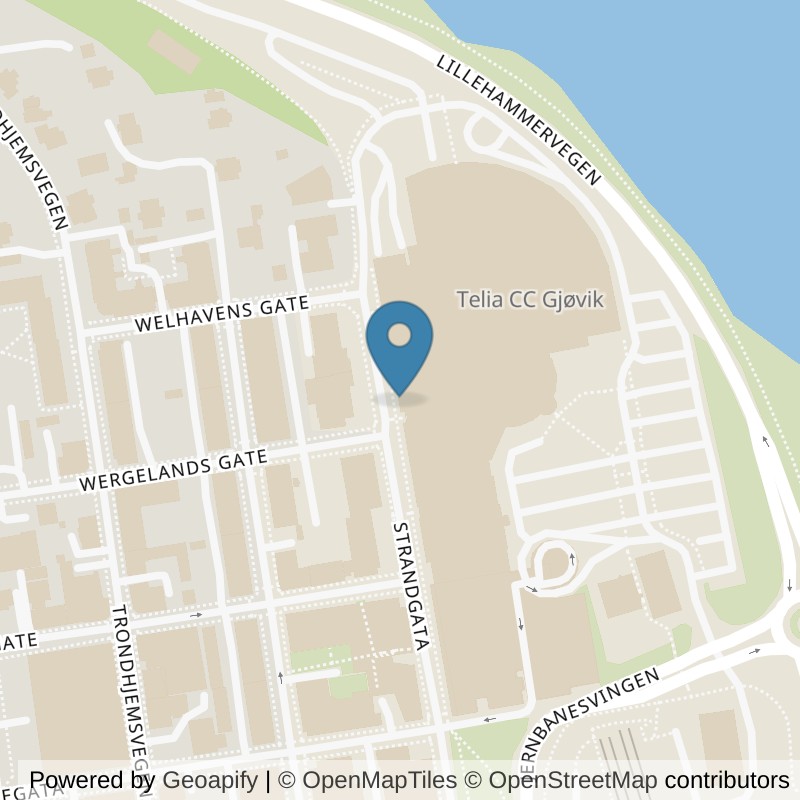 Map: location of MOVA CC Gjøvik in Gjovik