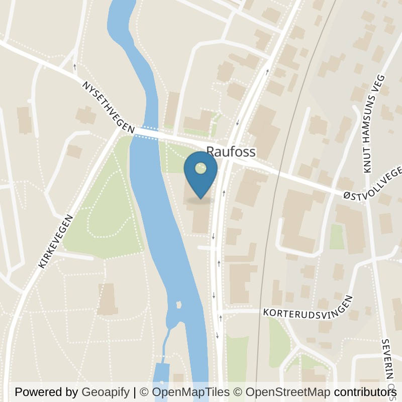 Map: location of MOVA Raufoss sentrum in Raufoss