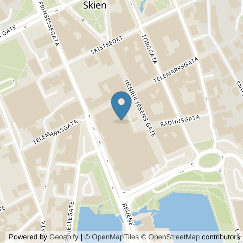Map: location of MOVA Skien sentrum in Skien