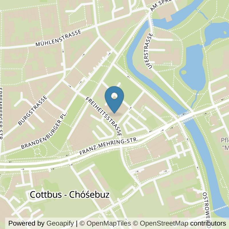 Map: location of Mrs.Sporty Club Cottbus-Mitte in Cottbus