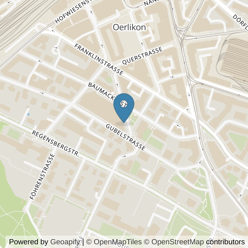 Map: location of Natthapong Gym in Oerlikon