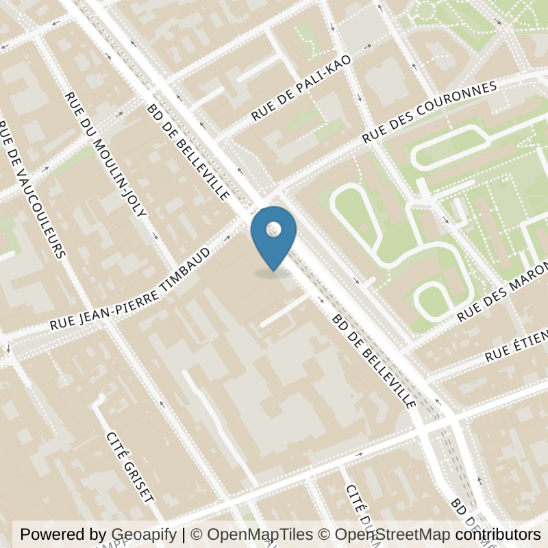 Map: location of Neoness Paris 11 Belleville-Ménilmontant in Paris
