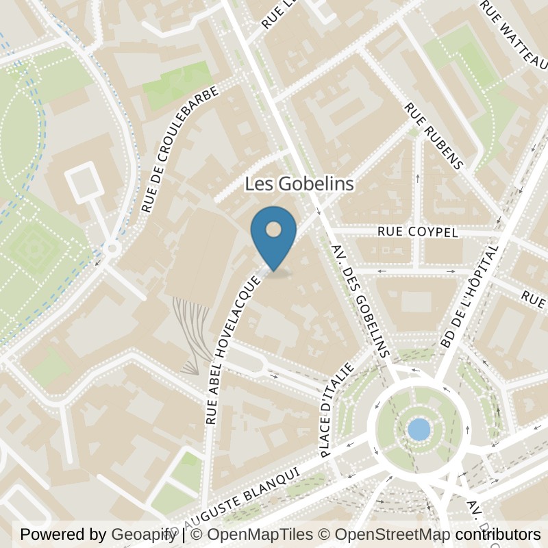 Map: location of Neoness Paris 13 Place d’Italie-Les Gobelins in Paris