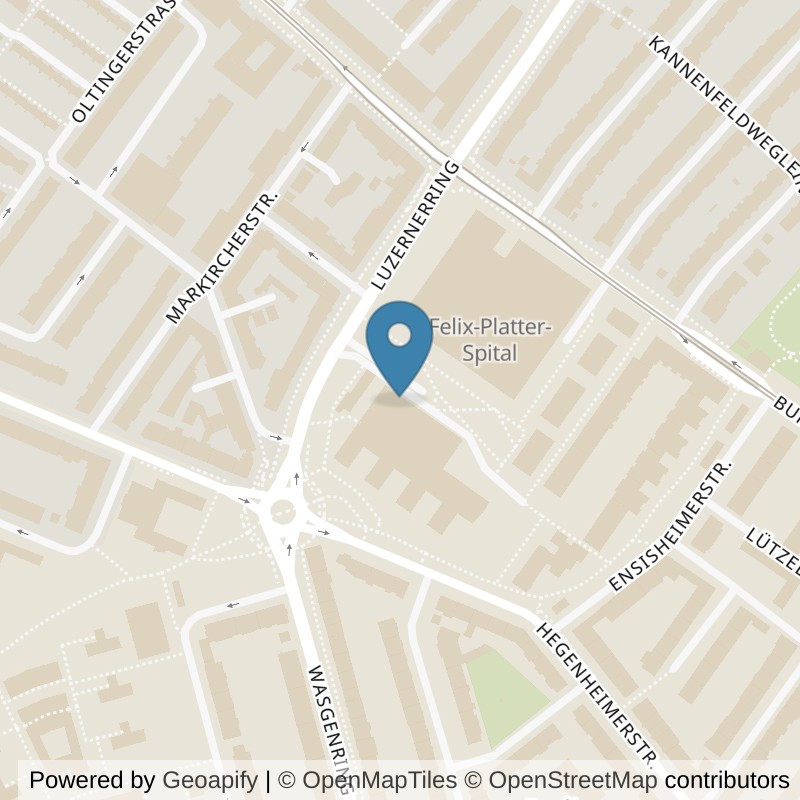 Map: location of NonStop Gym Basel Westfeld in Basel