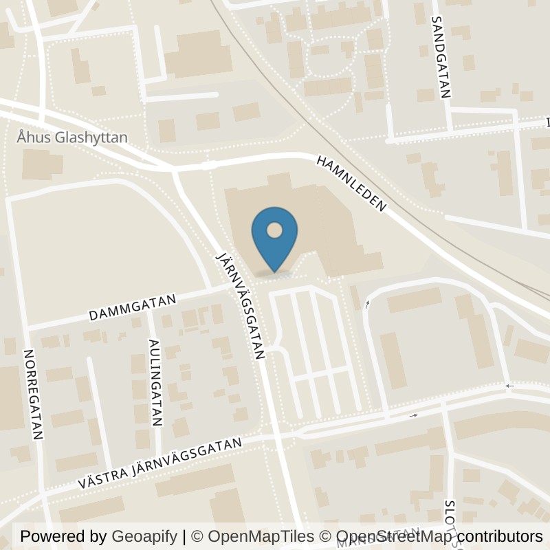 Map: location of Nordic Wellness Åhus Vallgatan in Åhus