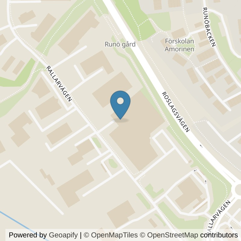 Map: location of Nordic Wellness Åkersberga Rallarvägen in Åkersberga