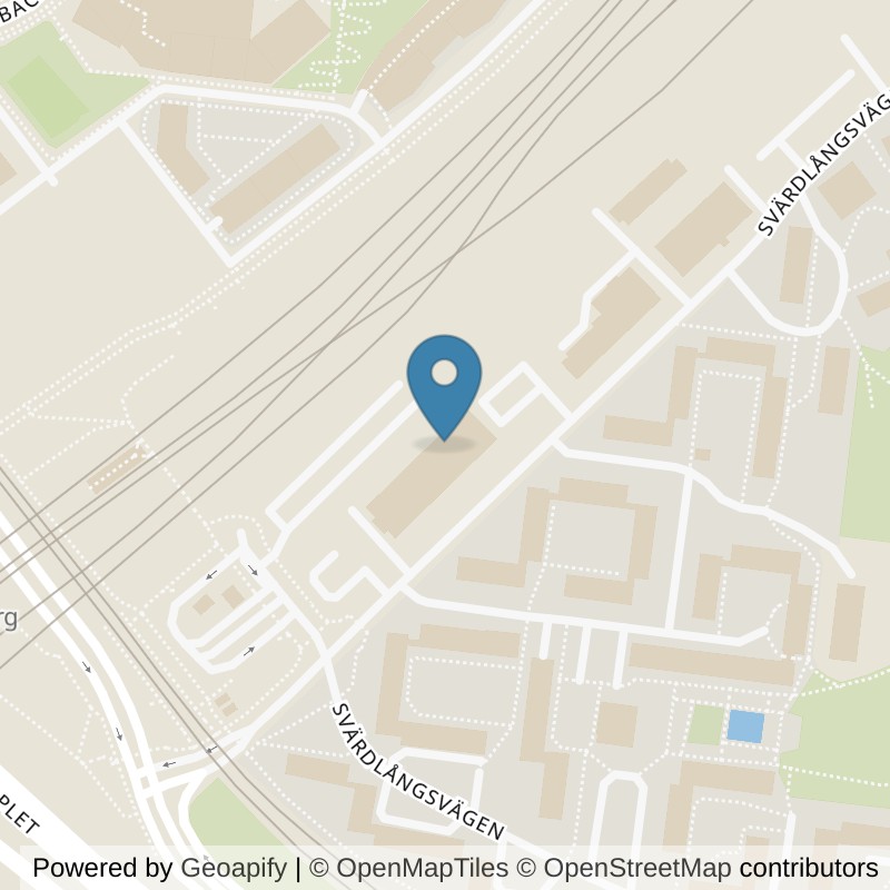 Map: location of Nordic Wellness Årsta Svärdlångsvägen in Årsta