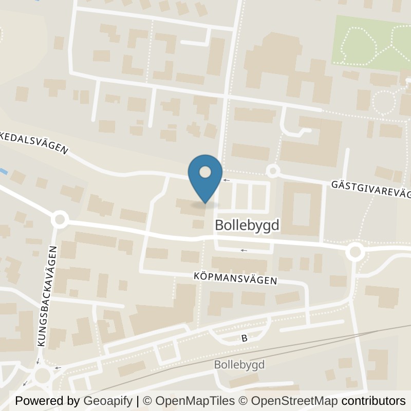 Map: location of Nordic Wellness Bollebygd Centrum in Bollebygd