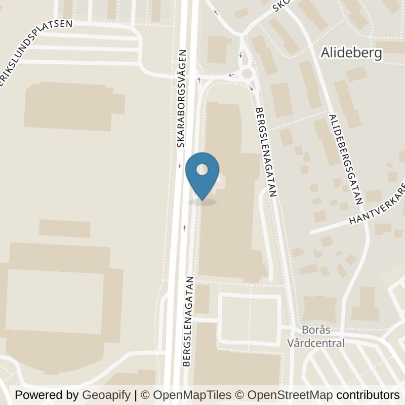 Map: location of Nordic Wellness Borås Knalleland in Borås